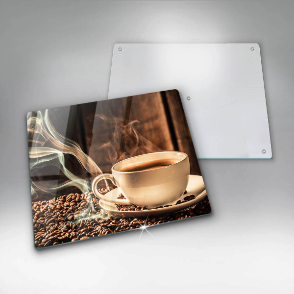 Osłona do płyty indukcyjnej Filiżanka i ziarna kawy