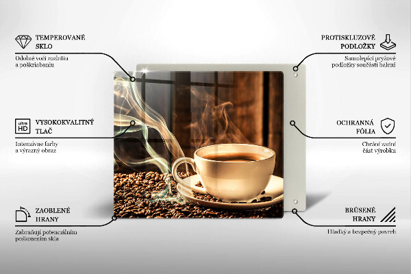 Osłona do płyty indukcyjnej Filiżanka i ziarna kawy