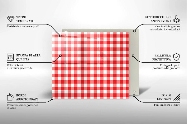 Osłona do płyty indukcyjnej Czerwono biała krata