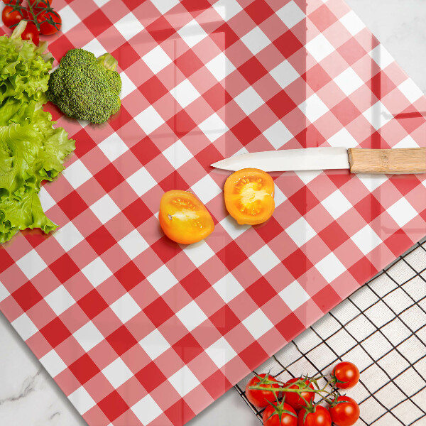 Osłona do płyty indukcyjnej Czerwono biała krata