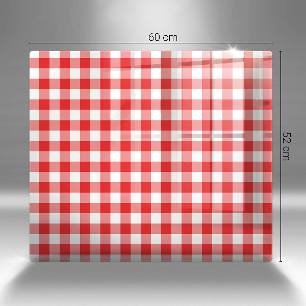 Osłona do płyty indukcyjnej Czerwono biała krata