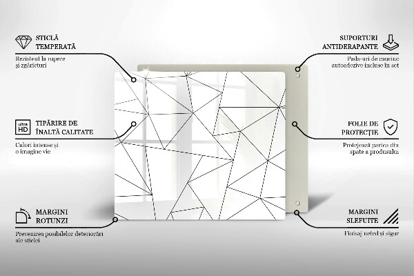 Osłona do płyty indukcyjnej Białe trójkąty