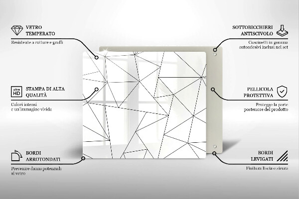 Osłona do płyty indukcyjnej Białe trójkąty