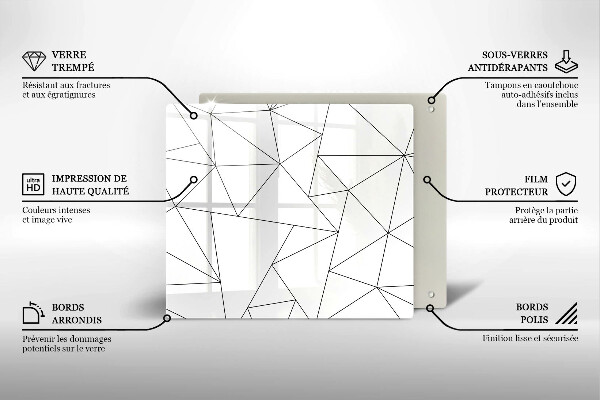 Osłona do płyty indukcyjnej Białe trójkąty