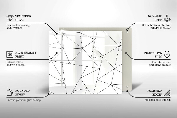 Osłona do płyty indukcyjnej Białe trójkąty