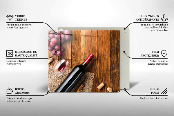 Osłona do płyty indukcyjnej Butelka czerwonego wina