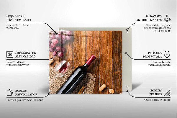 Osłona do płyty indukcyjnej Butelka czerwonego wina