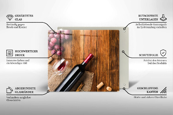 Osłona do płyty indukcyjnej Butelka czerwonego wina