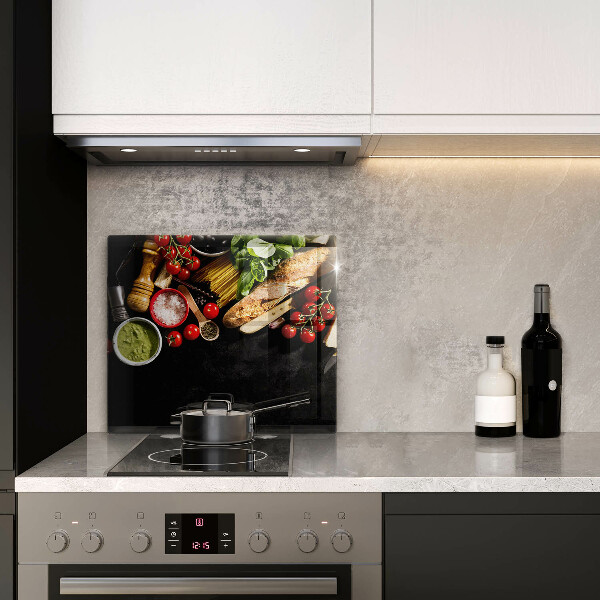 Osłona ściany nad kuchenką Włoskie składniki i przyprawy