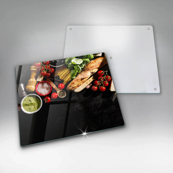 Osłona ściany nad kuchenką Włoskie składniki i przyprawy