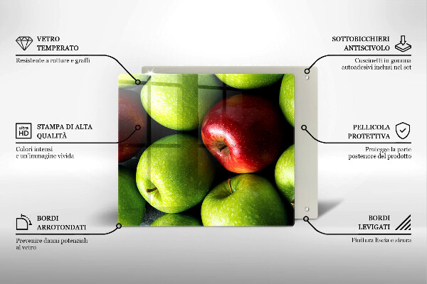Osłona ściany nad kuchenką Soczyste jabłka