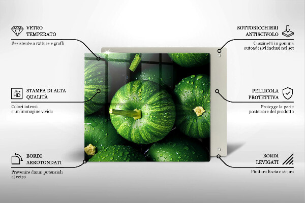 Osłona ściany nad kuchenką Zielone dynie