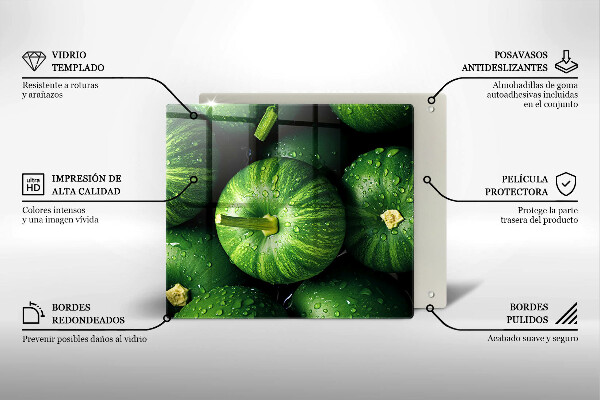 Osłona ściany nad kuchenką Zielone dynie