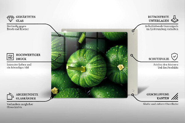 Osłona ściany nad kuchenką Zielone dynie