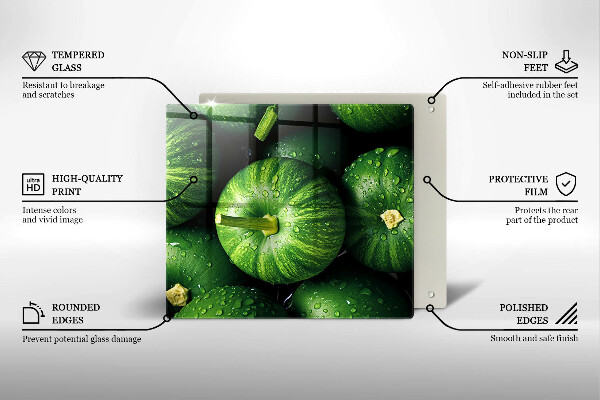 Osłona ściany nad kuchenką Zielone dynie