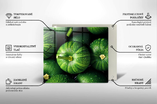 Osłona ściany nad kuchenką Zielone dynie