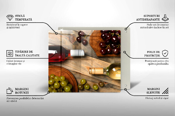 Osłona ściany nad kuchenką Butelki wina i winogrona