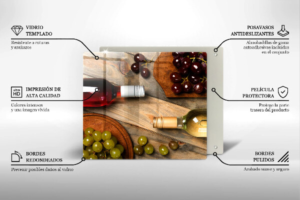 Osłona ściany nad kuchenką Butelki wina i winogrona