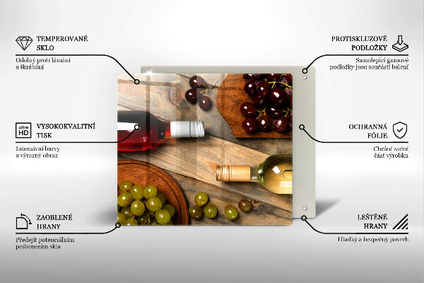 Osłona ściany nad kuchenką Butelki wina i winogrona