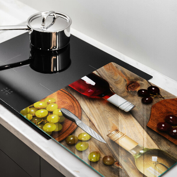 Osłona ściany nad kuchenką Butelki wina i winogrona