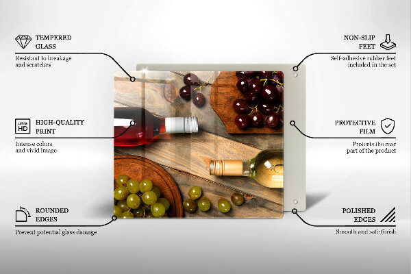 Osłona ściany nad kuchenką Butelki wina i winogrona