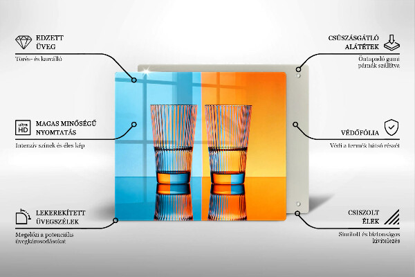 Osłona ściany nad kuchenką Dwie szklanki wody