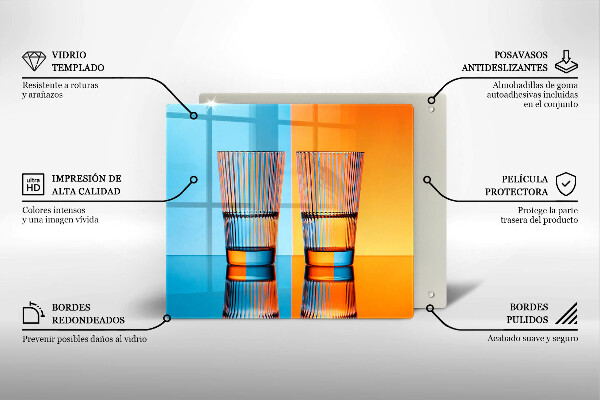 Osłona ściany nad kuchenką Dwie szklanki wody