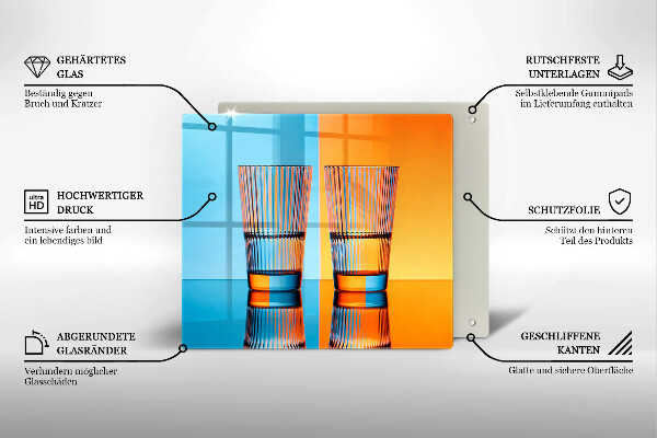 Osłona ściany nad kuchenką Dwie szklanki wody