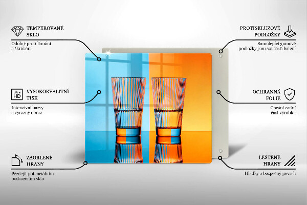 Osłona ściany nad kuchenką Dwie szklanki wody