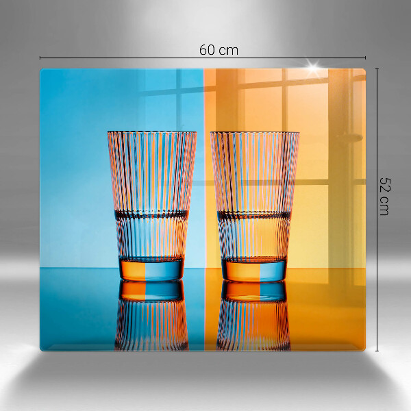 Osłona ściany nad kuchenką Dwie szklanki wody