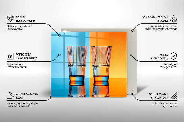 Osłona ściany nad kuchenką Dwie szklanki wody