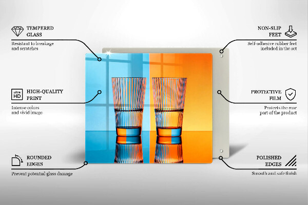 Osłona ściany nad kuchenką Dwie szklanki wody