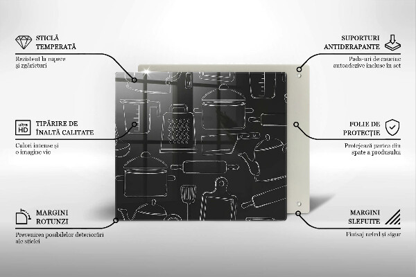 Osłona ściany nad kuchenką Rysunkowe akcesoria kuchenne