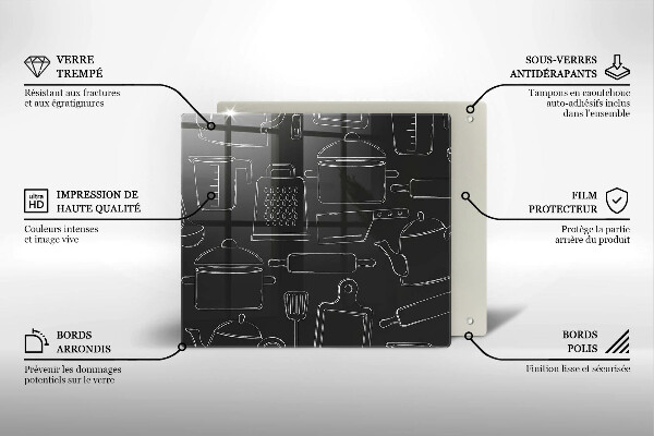 Osłona ściany nad kuchenką Rysunkowe akcesoria kuchenne