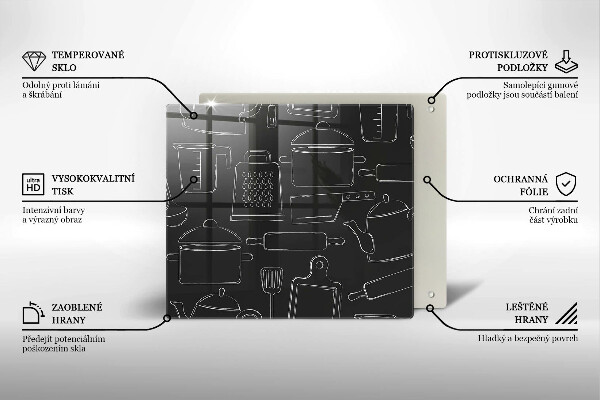 Osłona ściany nad kuchenką Rysunkowe akcesoria kuchenne