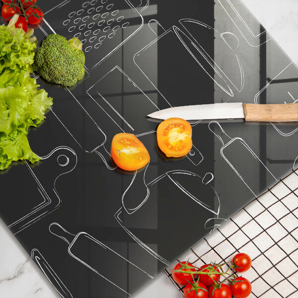 Osłona ściany nad kuchenką Rysunkowe akcesoria kuchenne