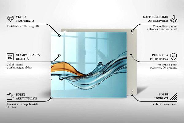Osłona ściany nad kuchenką Woda na niebieskim tle
