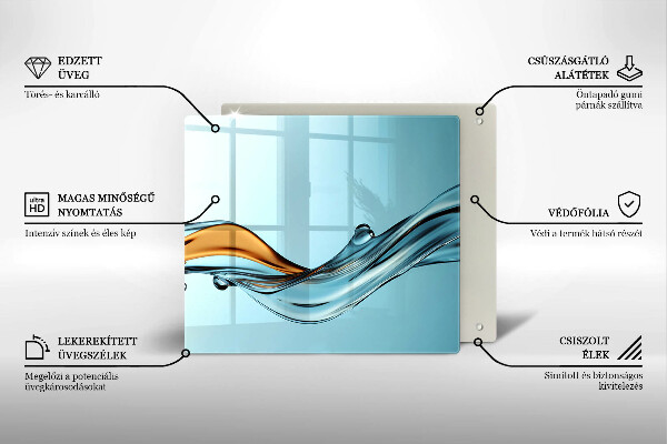 Osłona ściany nad kuchenką Woda na niebieskim tle