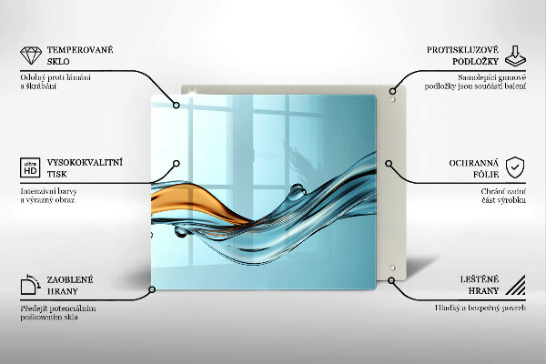 Osłona ściany nad kuchenką Woda na niebieskim tle