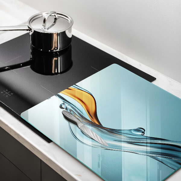 Osłona ściany nad kuchenką Woda na niebieskim tle