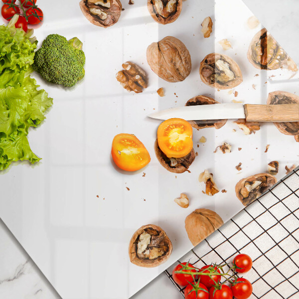 Osłona ściany nad kuchenką Orzechy na białym tle