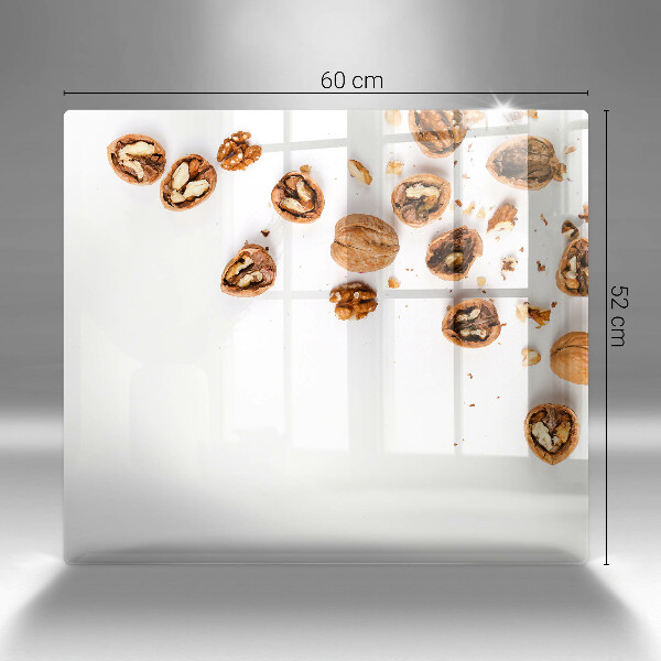 Osłona ściany nad kuchenką Orzechy na białym tle