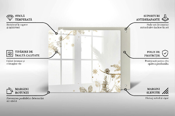 Osłona ściany nad kuchenką Zimowe dekoracje