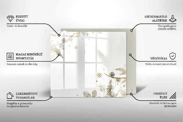 Osłona ściany nad kuchenką Zimowe dekoracje