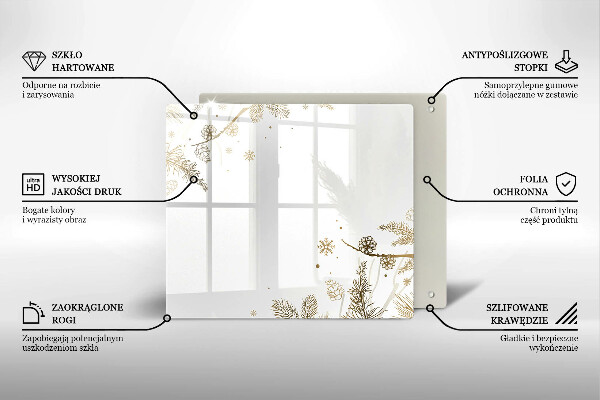 Osłona ściany nad kuchenką Zimowe dekoracje