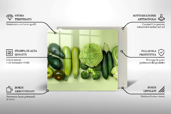 Osłona ściany nad kuchenką Zielone owoce i warzywa