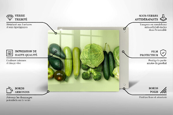 Osłona ściany nad kuchenką Zielone owoce i warzywa