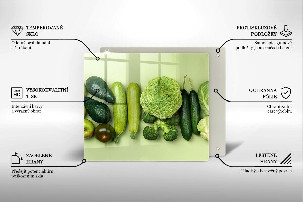 Osłona ściany nad kuchenką Zielone owoce i warzywa