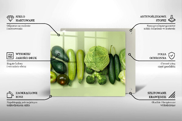 Osłona ściany nad kuchenką Zielone owoce i warzywa