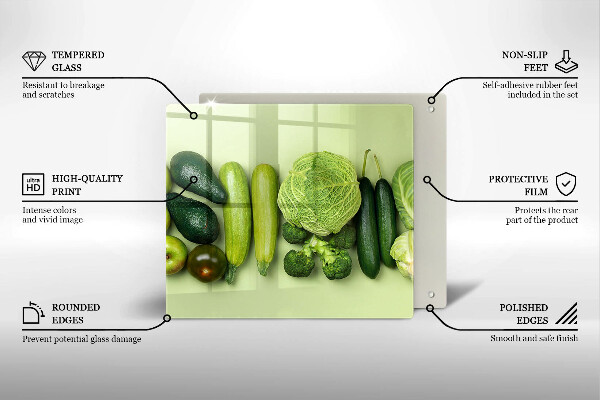 Osłona ściany nad kuchenką Zielone owoce i warzywa